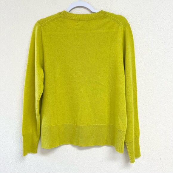 J. Crew Cashmere Classic-Fit Crewneck Sweater in Burnished Chartreuse Size Large - Picture 11 of 11